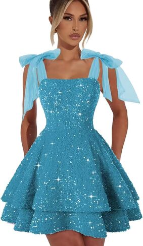 فساتين حفلات العودة للوطن بالترتر اللامع للمراهقين مع شريط سباغيتي وفساتين قصيرة لحفلات التخرج الأميرة لحفلات الكوكتيل in Kuwait