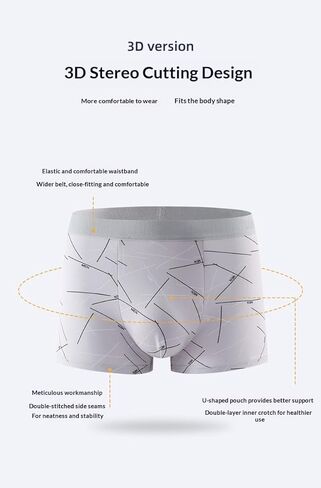 Men's Boxer Briefs 4-Pack with Geometric Print Soft Stretch Underwear Set in Present Box for Daily in Saudi Arabia