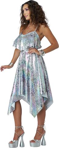 California Costumes, 70'S Disco Dress - Silver Mirrorball, Womens in Saudi Arabia