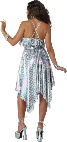 California Costumes, 70'S Disco Dress - Silver Mirrorball, Womens in Saudi Arabia