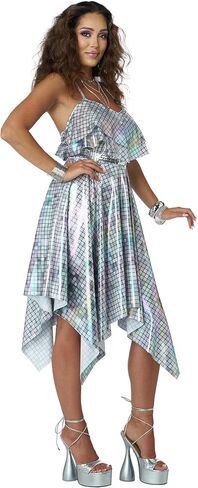 California Costumes, 70'S Disco Dress - Silver Mirrorball, Womens in Saudi Arabia