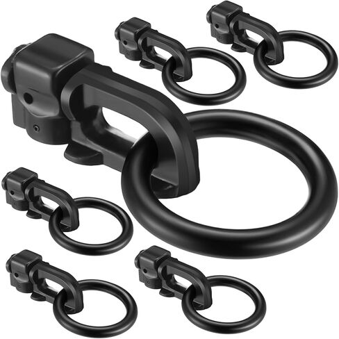 10 Pcs L Track Double Stud Tie Down Fitting, Used with L Track Rail for Trucks, Trailers, Pickups, RVs, ATVs, Van, Bearing 5000 Lbs Heavy Duty Steel, Black in Saudi Arabia