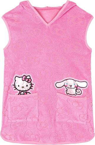 Hello Kitty Girls Loop Terry Cloth غطاء للسباحة بعامل حماية من الأشعة فوق البنفسجية 50+ مقاسات الأطفال الصغار إلى الأطفال الكبار (5-6 - 14-16) in Kuwait
