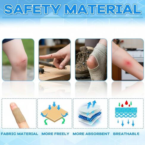 200pcs Small Bandage Bulk Round Oval Bandaids for Face Fabric Adhesive Breathable Flexible Bandages for Small Wound Protection Care, 6 Sizes for Skin Wound Care in Saudi Arabia