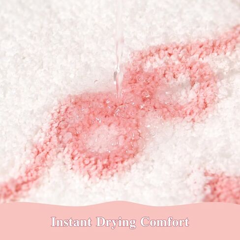 Softania Pink Scalloped Bow Bathroom Rug - Cute Coquette & Preppy Bath Mat for Apartment, Vanity & Dorm, Soft Plush Microfiber Mat, Non-Slip & Washable (32×20 inch) in Saudi Arabia