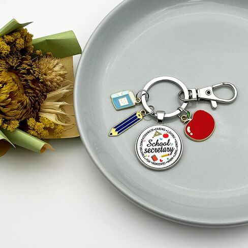 School Secretary Appreciation Gift for Women Secretary Keychain Gifts for Administrative Professionals Day Christmas Retirement Graduation Thank You Present for Admin Assistant Secretaries Keyring in Saudi Arabia