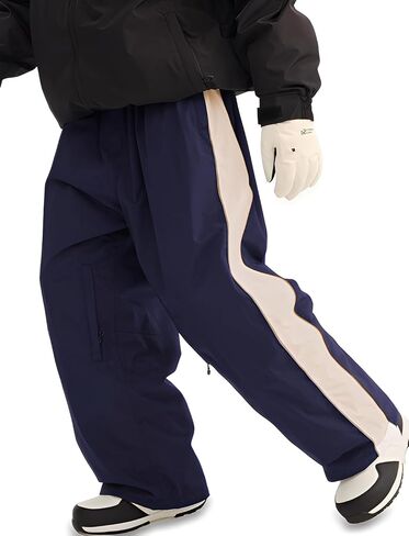 GSOU SNOW Snowboard Pants Mens Womens Retro Baggy Waterproof Reflective Ski Pants Vintage Loose Outwear in Saudi Arabia