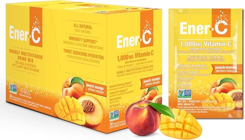 Ener-C Orange Multivitamin Drink Mix Powder Vitamin C 1000mg & Electrolytes with Real Fruit Juice Natural Energy & Immune Support for Women & Men - Non-GMO Vegan & Gluten Free - 30 Count in Kuwait