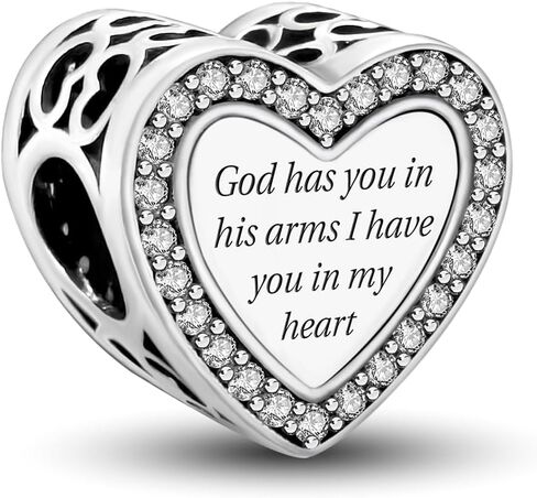1Pc Silver Charm Fashionablev God's Heart for Women Bracelets Bangles DIY And Daily Outfit Matching Jewelry Decoration For Women Gift For Mom in Saudi Arabia
