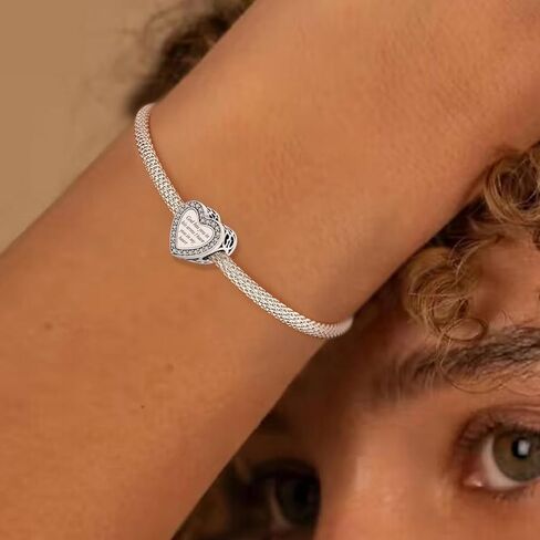 1Pc Silver Charm Fashionablev God's Heart for Women Bracelets Bangles DIY And Daily Outfit Matching Jewelry Decoration For Women Gift For Mom in Saudi Arabia