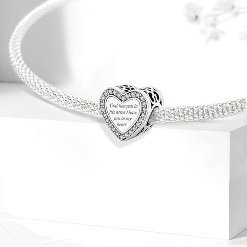1Pc Silver Charm Fashionablev God's Heart for Women Bracelets Bangles DIY And Daily Outfit Matching Jewelry Decoration For Women Gift For Mom in Saudi Arabia