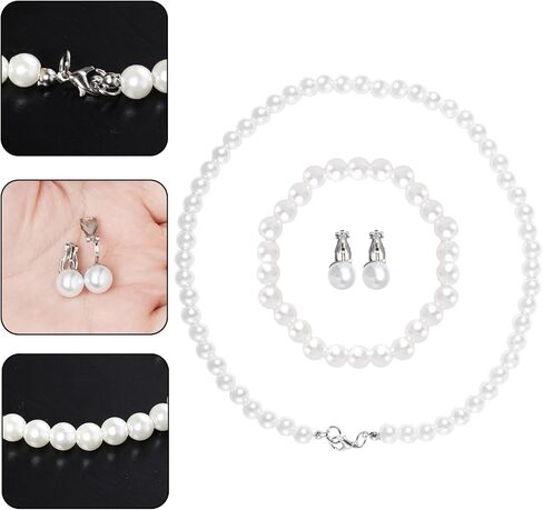 phnydreg 6 Pcs Old Lady Costume Including Glasses with Chain Jewelry Necklace Bracelet Earring Clips Flower Handbag in Saudi Arabia