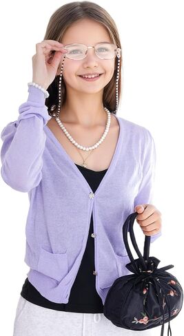 phnydreg 6 Pcs Old Lady Costume Including Glasses with Chain Jewelry Necklace Bracelet Earring Clips Flower Handbag in Saudi Arabia