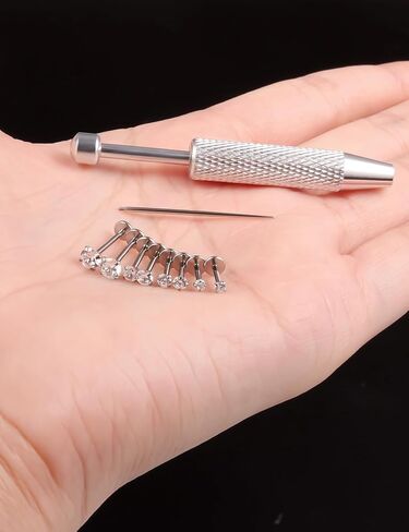 Msndnkwo 316L الفولاذ الجراحي ميدوسا ثقب المجوهرات | 16G خيط داخلي مسطح الظهر ترصيع Labret | مجموعة أقراط مونرو ليب تراغوس هيليكس الغضروفية | 6 مللي متر-12 مللي متر + قمم تشيكوسلوفاكيا in Kuwait