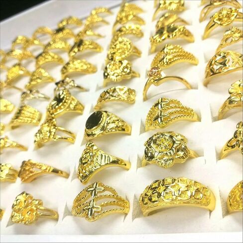 الكثير مختلط 30pcs مجوهرات نسائية خواتم الموضة سبائك مطلية بالذهب in Saudi Arabia