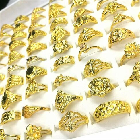 الكثير مختلط 30pcs مجوهرات نسائية خواتم الموضة سبائك مطلية بالذهب in Saudi Arabia
