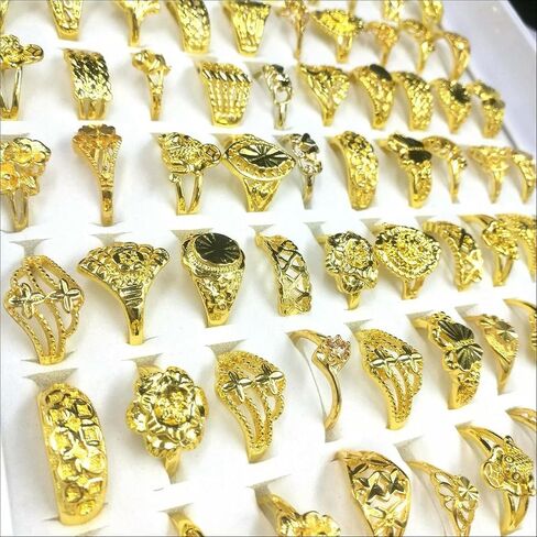 الكثير مختلط 30pcs مجوهرات نسائية خواتم الموضة سبائك مطلية بالذهب in Saudi Arabia