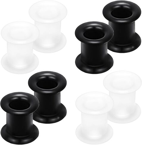 Kridzisw 10G-20mm High Elasticity Silicone Ear Gauges Plugs Tunnels Earrings Flexible Double Flare Tunnels Expander Stretching Kit Gauge Earlets Plugs for Women Men Black Clear in Saudi Arabia