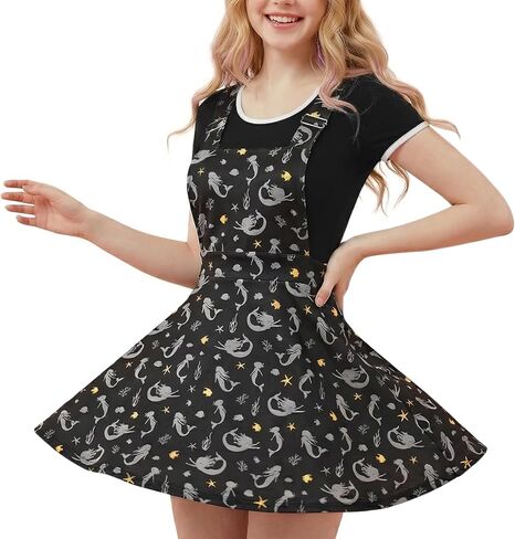 CutiePlusU Women's Suspender Dress Adjustable Suspenders Skirt Cartoon Printed Overalls in Saudi Arabia