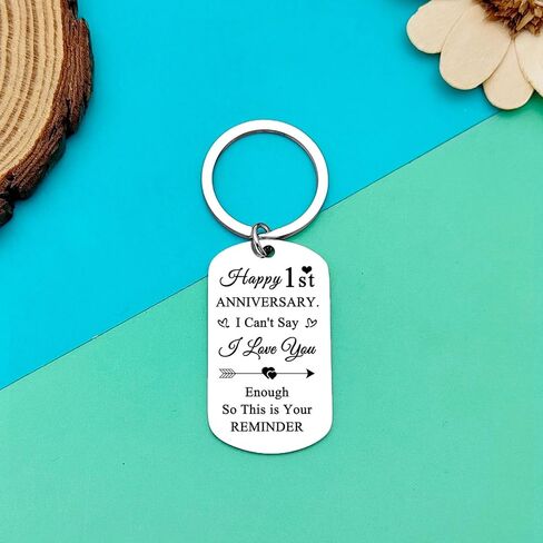 Anniversary Keychain Gifts for Him Her 1st Anniversary Keychain Happy 1st Wedding Anniversary for Husband Wife First Year Anniversary Jewelry Couple Anniversary Keyring Christmas Valentines Day Gifts in Saudi Arabia