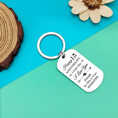 Anniversary Keychain Gifts for Him Her 1st Anniversary Keychain Happy 1st Wedding Anniversary for Husband Wife First Year Anniversary Jewelry Couple Anniversary Keyring Christmas Valentines Day Gifts in Saudi Arabia