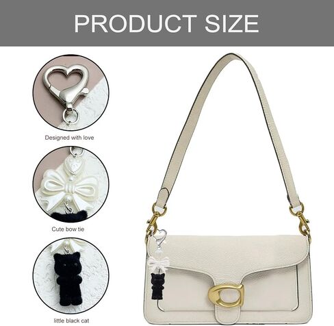 Cute Cat Keychain, Plush Cat Pendant with Heart and Bow, Aesthetic items for Cat Lovers, Cat Lovers Keychain, Kawaii Cat Bag Charm in Saudi Arabia