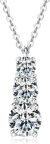 Brillique 14K Gold Single-row VVS2 Diamond Necklace, Simple and Charming Collarbone Chain with 1.8 CTTW D-Color Diamond Stone, Ideal Gift for Your Significant Other,19.69" Chain in Saudi Arabia