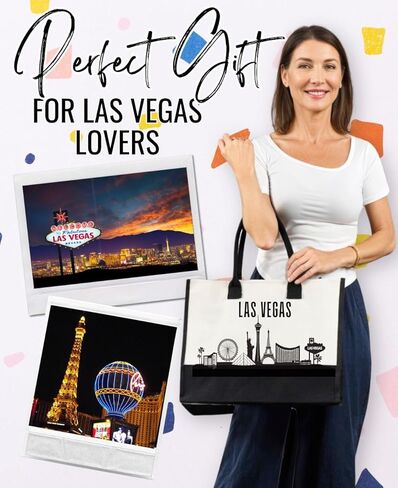 حقيبة حمل قماشية من InnoBeta Las Vegas City Skyline Gifts لمحبي لاس فيغاس، للنساء، هدايا خريطة الأفق لعيد الميلاد وأعياد الميلاد وعيد الشكر in Saudi Arabia