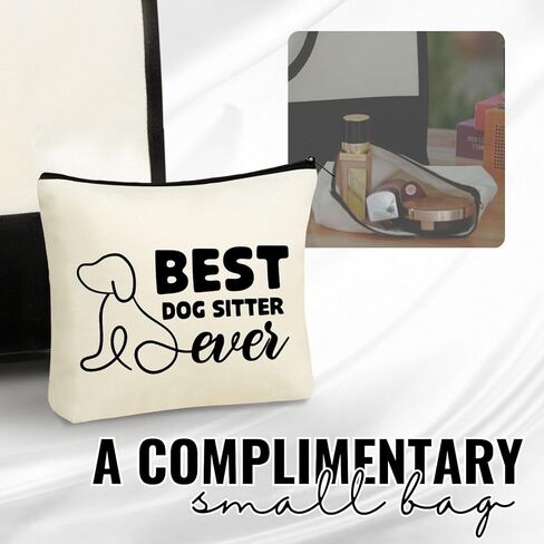 InnoBeta Dog Sitter Thank You Gifts, Canvas Tote Bag, Tote with Top Zipper Closure and Shoulder Strap in Saudi Arabia
