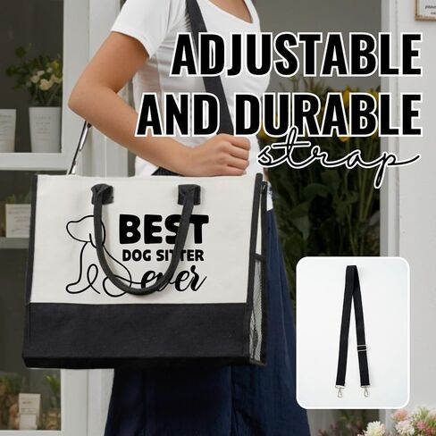 InnoBeta Dog Sitter Thank You Gifts, Canvas Tote Bag, Tote with Top Zipper Closure and Shoulder Strap in Saudi Arabia