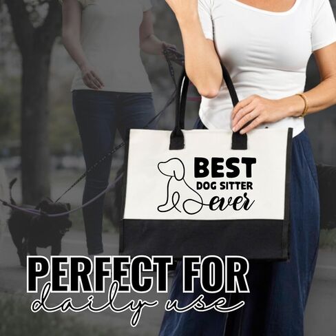 InnoBeta Dog Sitter Thank You Gifts, Canvas Tote Bag, Tote with Top Zipper Closure and Shoulder Strap in Saudi Arabia