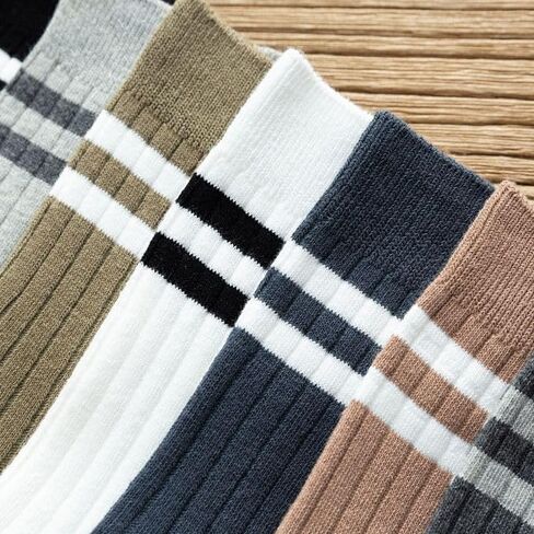 Crew Socks for Men Striped Breathable Casual Running Socks 5/10 Pairs in Saudi Arabia