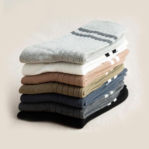 Crew Socks for Men Striped Breathable Casual Running Socks 5/10 Pairs in Saudi Arabia