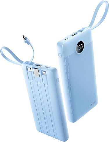 شاحن محمول ، 𝟐𝟎𝟐𝟓 𝐔𝐩𝐠𝐫𝐚𝐝𝐞𝐝 𝐔𝐩𝐠𝐫𝐚𝐝𝐞𝐝 slim 10000mah assentials Bank Power Bank ، 5 مخرجات 2 مدخلات عرض LED حزمة بطارية خارجية مع كابلات مدمجة متوافقة مع iPhone/Android & More in Saudi Arabia
