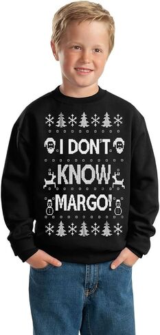 سويت شيرت Wild Bobby I Don't Know Margo Ugly Christmas للجنسين للأولاد والبنات ذو رقبة دائرية in Saudi Arabia