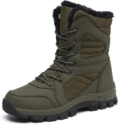 Silanway Women's Fashionable Outdoor Faux Fur Lined Snow Boots, Waterproof Insulated Anti-Slip Winter Warm Shoes for Cold Weather in Saudi Arabia