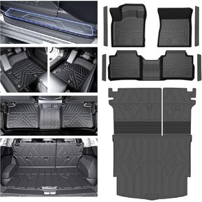 Car Floor Mats for Nissan Rogue 2021 2022 2023 2024 Accessories,TPE All Weather Protection Floor Mats, Custom Fit 1st&2nd Row Car Floor Liners Set,Heavy Duty Accessories,Black in Kuwait
