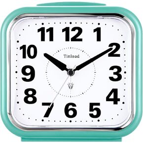 5.5" No Ticking Analog Alarm Clock,Silent Readable for Seniors,Easy to Set,Gradual Rise Alarm,Big Numbers,On/Off Switch on Side,Gentle Wake,Snooze, Lighted on Demand,Battery Operated,Black in Saudi Arabia