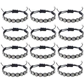 Gorgeoos 12 Pcs St Benedict Rosary Bracelet Set, Handmade Adjustable Red Cord with Medal & Cross, Religious Catholic Protection Jewelry Gifts for Women & Men in Saudi Arabia