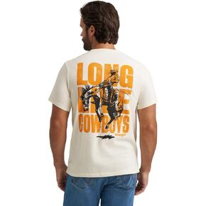 Wrangler Men's White Long Live Cowboys Tee Shirt in Kuwait