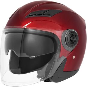 خوذة دراجة نارية مفتوحة الوجه ، 3/4 خوذة مع شمس مزدوجة ، رجال نساء خوذة دراجة نارية للبالغين لدراجة نارية Scotter Chopper Crucer Casco ، DOT معتمد in Kuwait