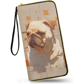 Painting Bird Floral Wallet for Women American Robin Printed Large Capacity Credit Card Holder, Watercolor Flowers Ladies Wristlet Clutch Leather Wallet in Kuwait