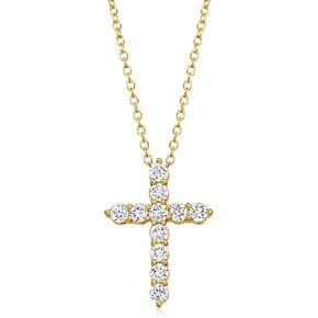 Ross-Simons 0.50 ct. t.w. Lab-Grown Diamond Cross Pendant Necklace in 18kt Gold Over Sterling in Saudi Arabia