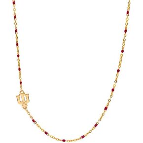 Color Shout for Indiana University Collegiate Necklace, 16-18 Inch Adjustable, Stainless Steel with Yellow Gold Accents and Crimson Red Enamel Chain with Indiana Trident. in Saudi Arabia