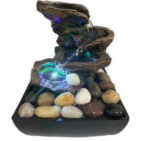 نافورة مياه المنصات الداخلية ، ونافورة سطح مكتب لوتس لوتس 3 مع مفتاح التشغيل/إيقاف تشغيل الصخور الطبيعية ، والاسترخاء في غرفة نوم غرفة المعيشة المكتبية (D) in Kuwait