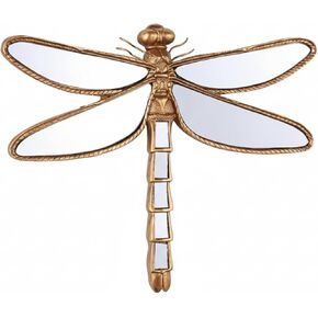 Hjoxa Retro Resin Dragonfly Wall Decor ，Dragonfly Mirror Wall Decor ，Dragonfly-Shaped Design，Creative Dragonfly Home Decor for Living Room Bedroom Restaurant Bedroom Coffee Shop in Saudi Arabia
