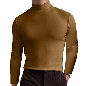 Men's High Neck Slim Fit T-Shirt - Stretchy & Breathable Fabric, Modern Style for Gym or Casual Wear in Saudi Arabia