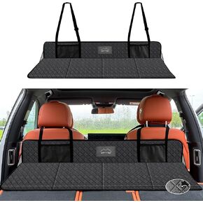 ONTYZZ Back Seat Extender Holds 440 lbs, Camping Air Mattresses with Mesh Window, Hard Bottom Seat Extender, Waterproof Non-Slip Hammock for Car, SUV, Black in Kuwait