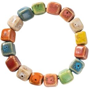 ZZQPSD Boho Hippie Jewelry for Women - Colorful Crystal Stretch Bracelets, Vintage Bohemian Colorful Bracelets in Saudi Arabia