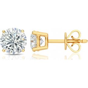 1.00-3.00 قيراط أقراط مرصعة بالألماس معتمدة من المختبر 925 من الفضة الإسترليني 4 شقوق دفع للخلف تغليف علبة هدايا المجوهرات (لون E-F، وضوح تنظيف العين SI1) in Kuwait